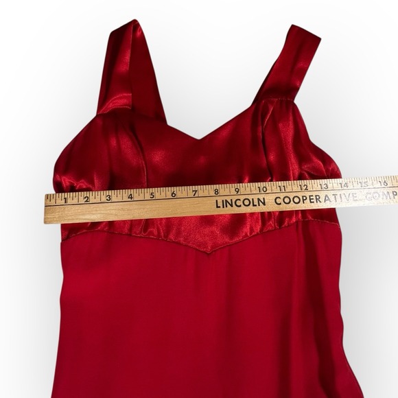 VTG Nadine Cherry Red Gown Dress Juniors Sz 7  Glam Gothic Mermaid Retro Bow - Picture 8 of 10